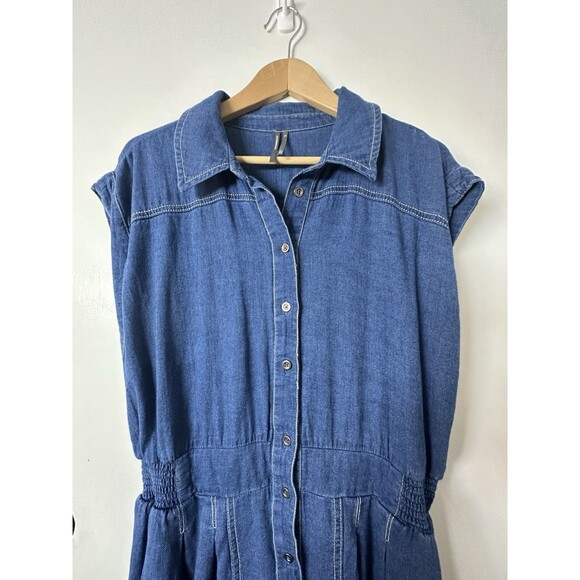 Anthropologie Parachute Jumpsuit Denim Blue Size XL - Picture 5 of 10